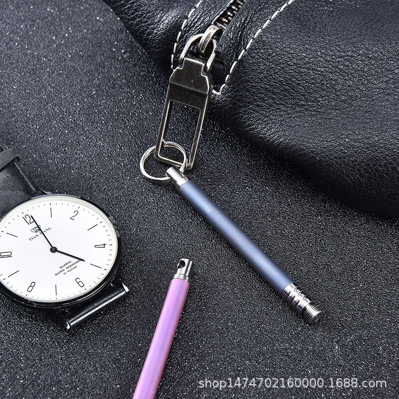 Tăm ống titanium edc treo móc khóa