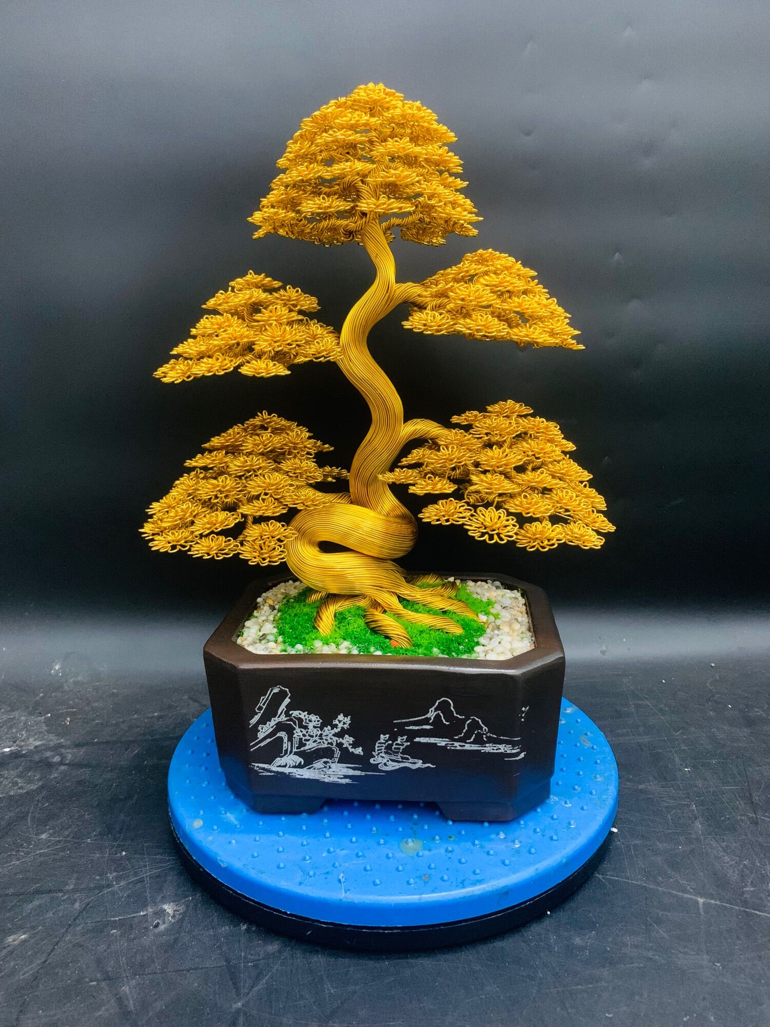 (Xả kho) Bonsai handmade mini ghép đá trang trí bàn làm việc trưng