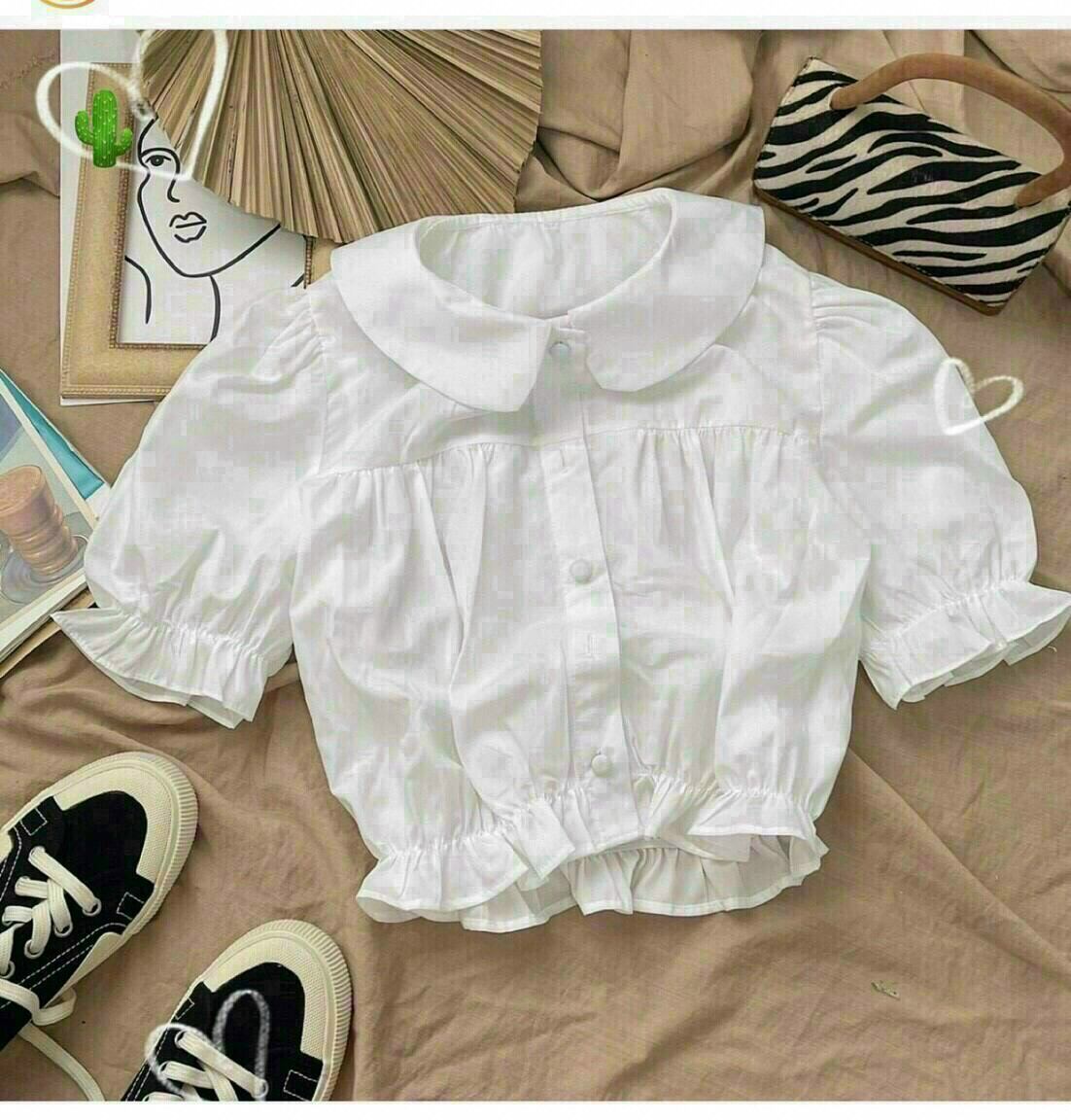 ÁO SƠ MI BO EO NHÚNG CROPTOP FORM 45KG(PC)