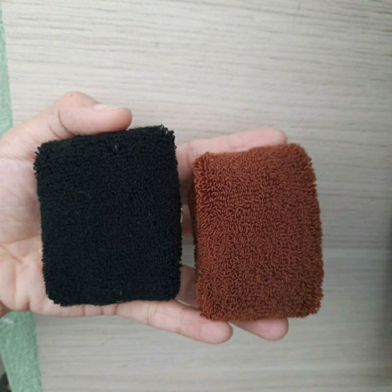 Túi 2 Len cột tóc mềm bản to nâu/đen (bản 4cm-4.5cm)