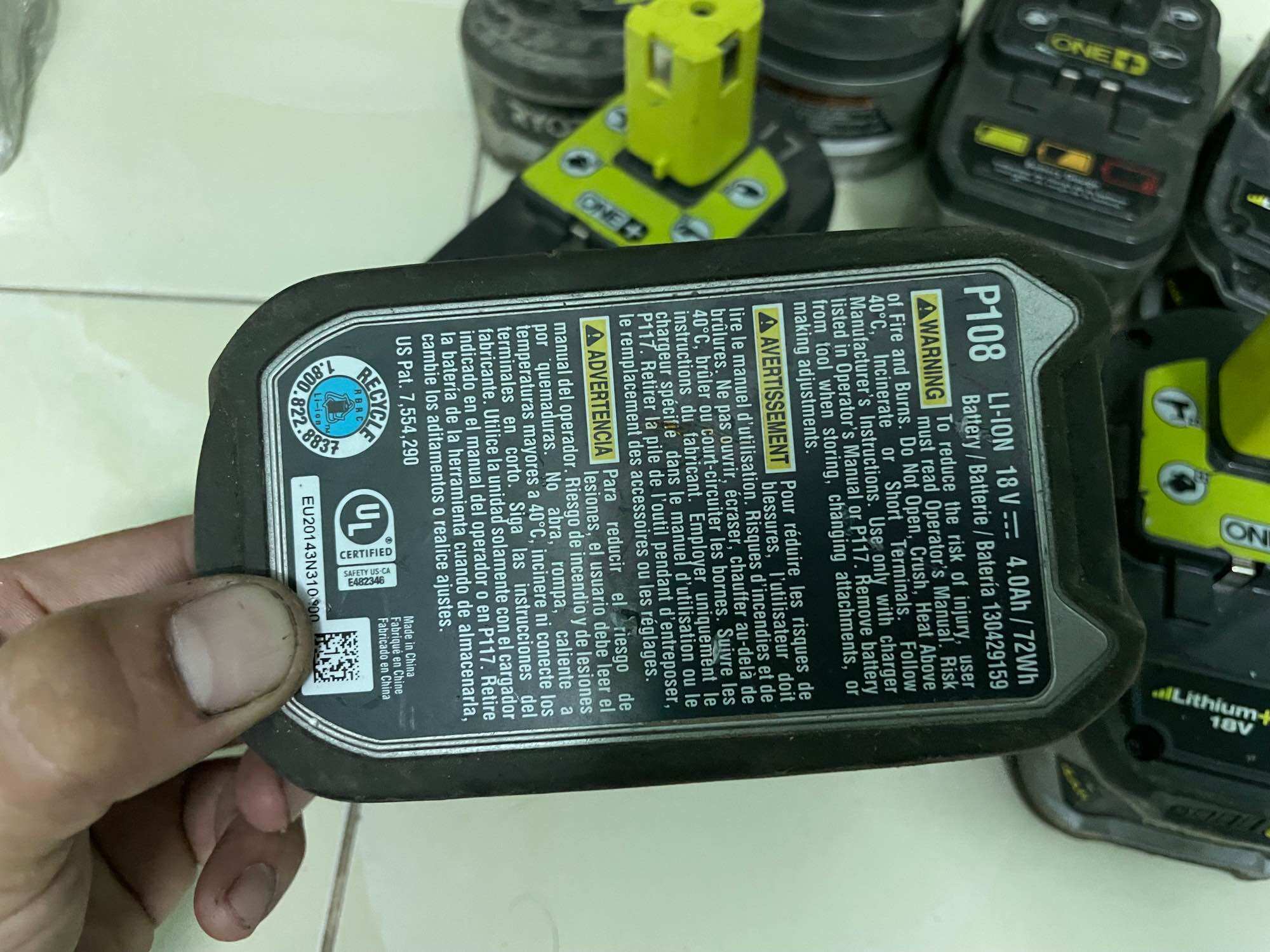 PIN RYOBI 18V-4AH