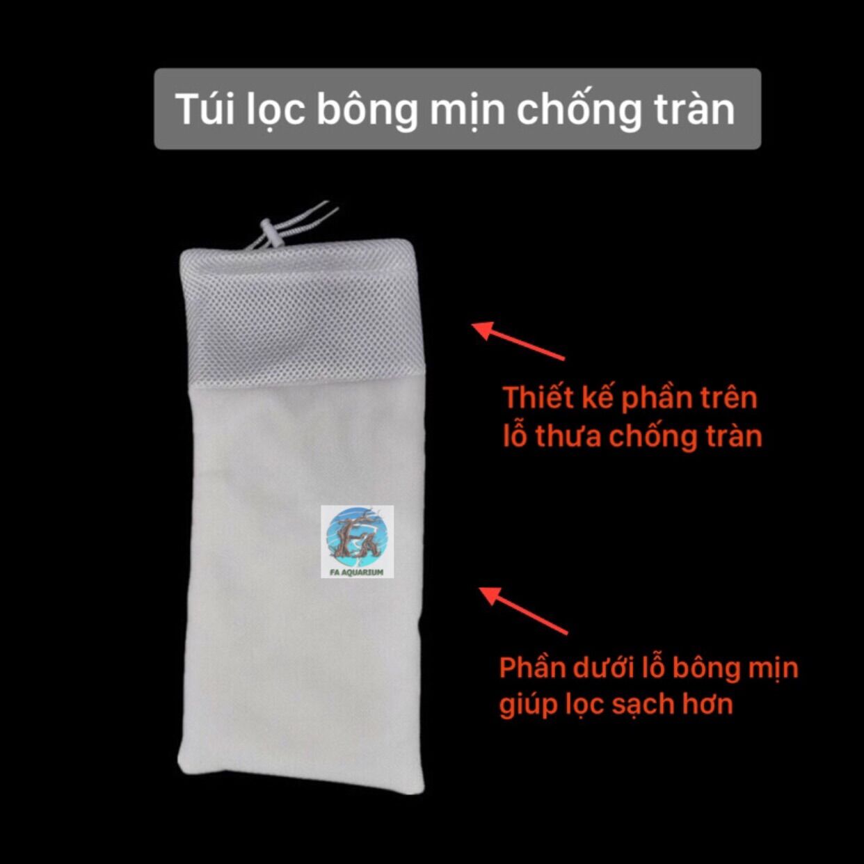 Túi lọc bể cá 2 lớp cao cấp, túi tách phân chống tràn