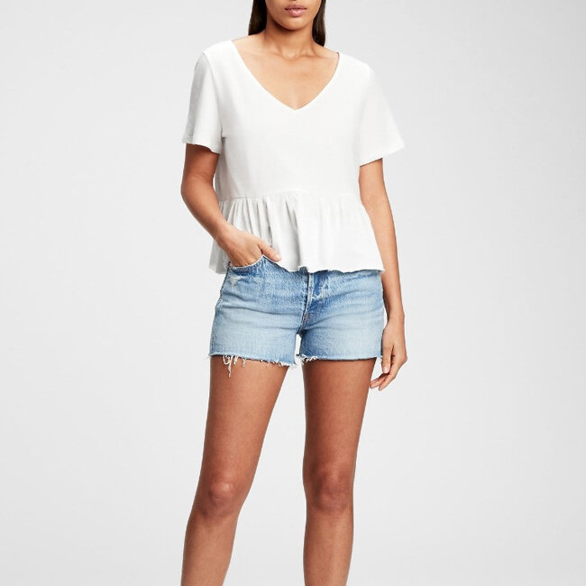 Gap - áo thun tay ngắn nữ - ss vint peplum 880767-02