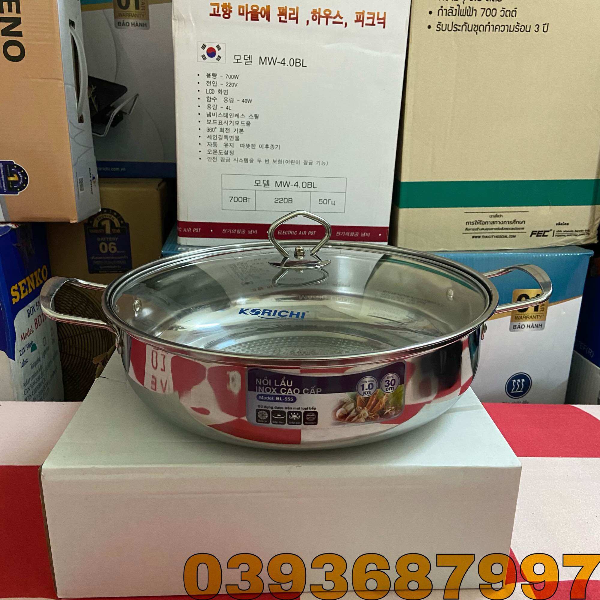 🥬nồi lẩu-bát lẩu korichi bl-555 size 30 dùng tất cả cho các loại bếp-bảo hành 24 tháng