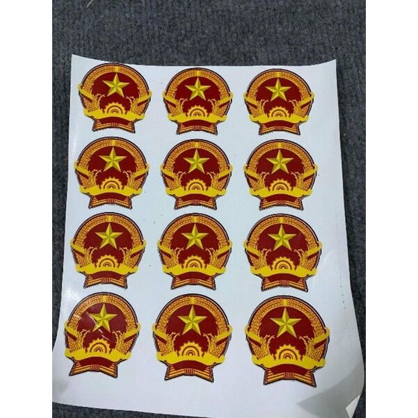 Tem logo quốc huy chống nước tem 3 lớp