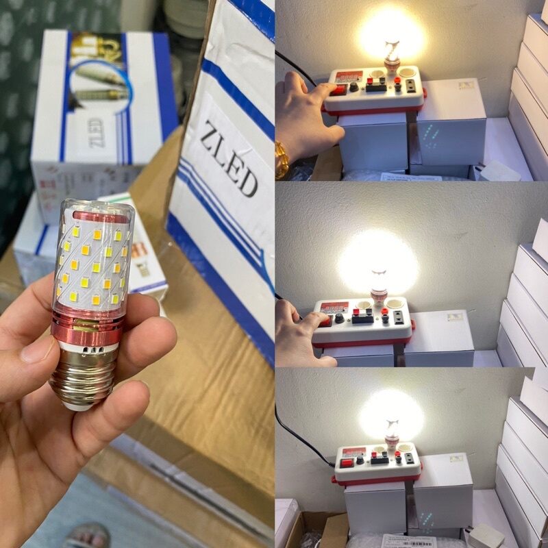 Bóng đèn led trái bắp 3 chế độ ánh sáng có đui e14 và e27