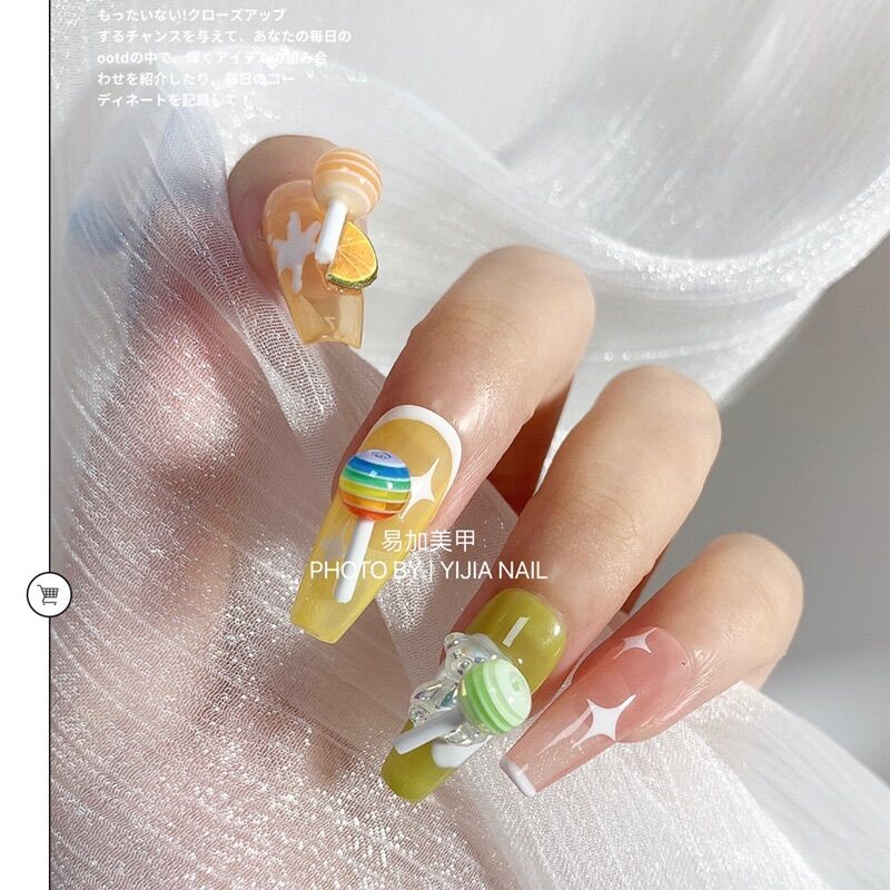 Set charm kẹo mút (20c) đính móng tay