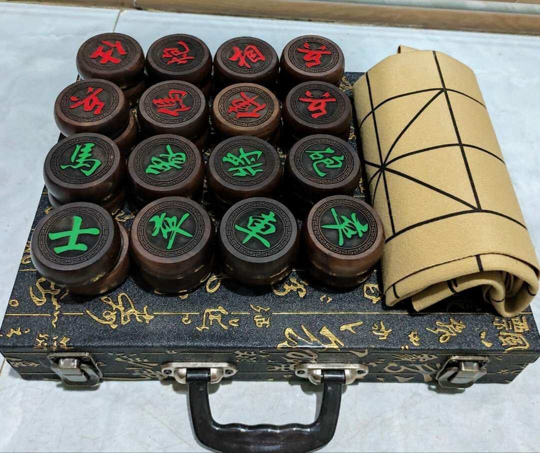 bộ quân cờ gỗ mun 4cm