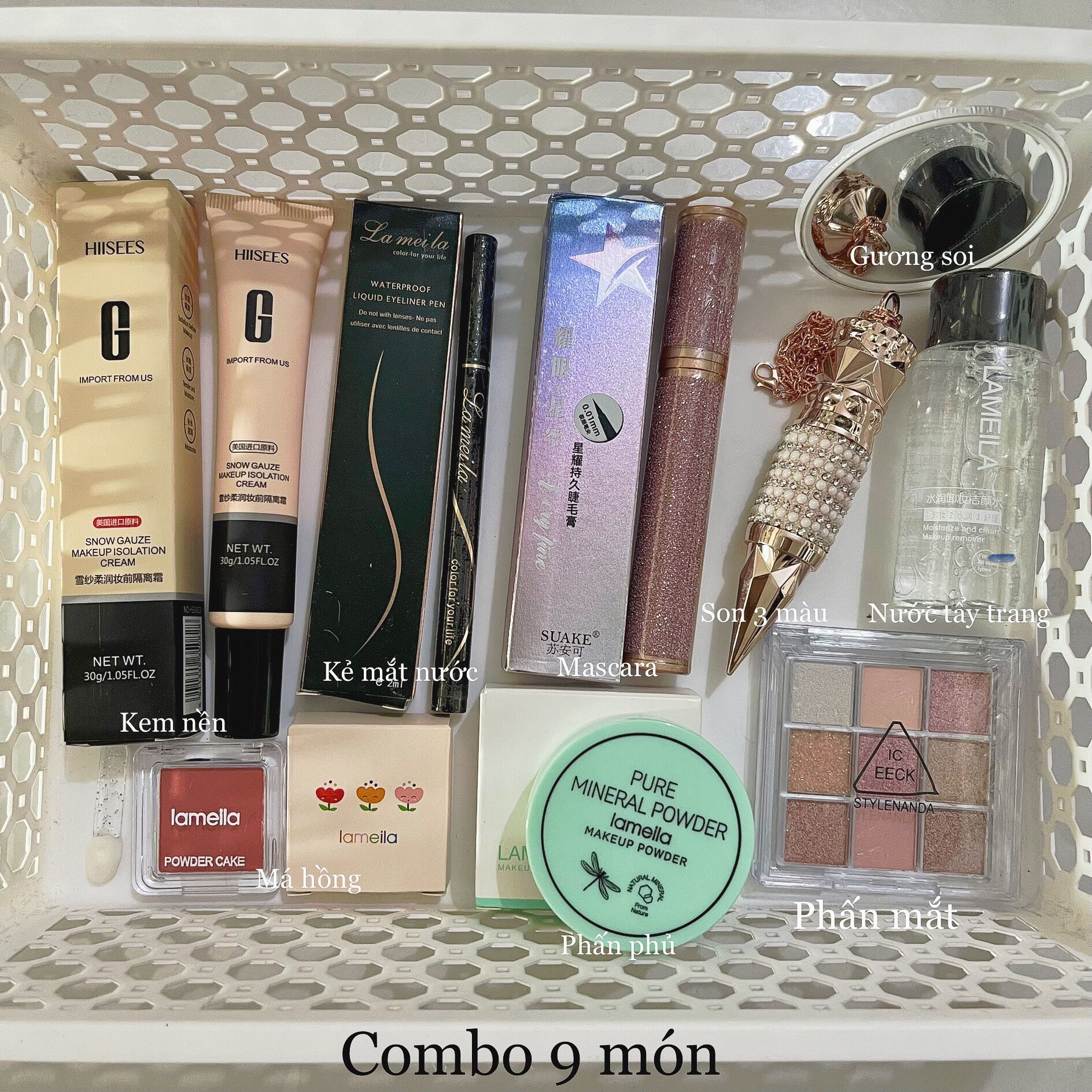 Combo trọn bộ makeup 9 món cho bạn gái