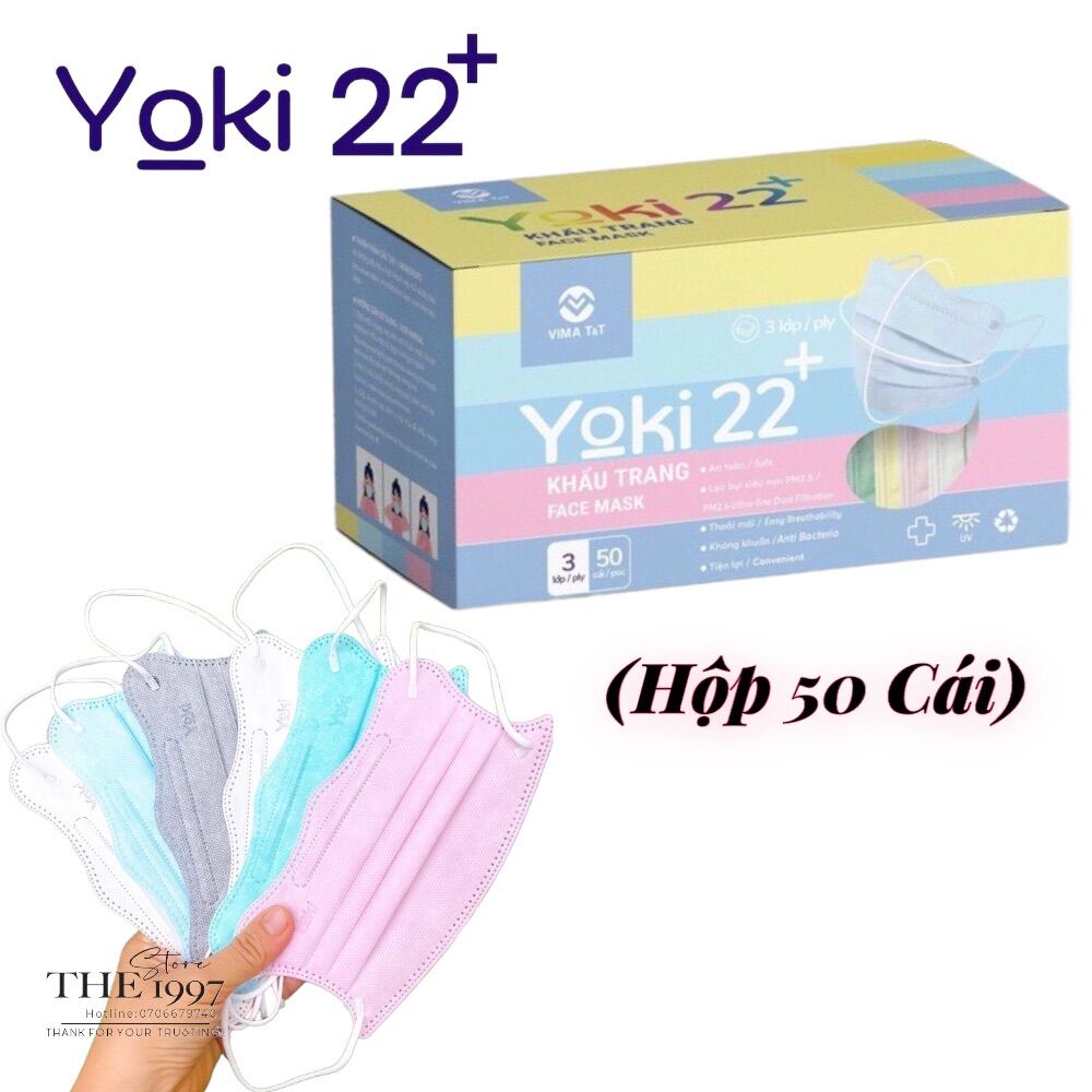 [Thùng 300 Cái] Khẩu trang Cua Yoki 22+ kiểu dáng KF94 thời trang 4 lớp dày kháng khuẩn