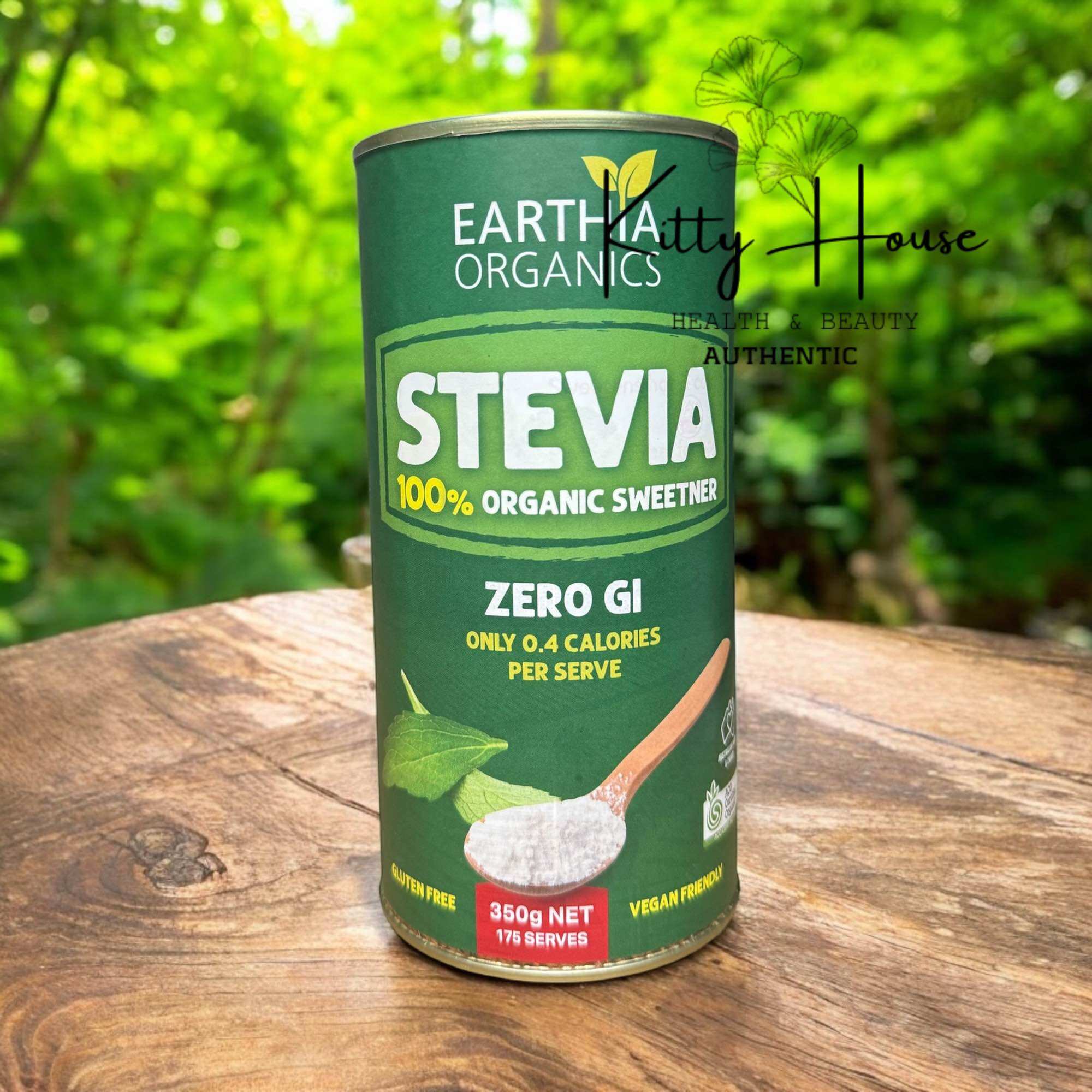 Đường cỏ ngọt ăn kiêng cho người tiểu đường, giảm cân Earthia Organics Stevia 100% Organic Sweetner Zero Gl lọ 350g