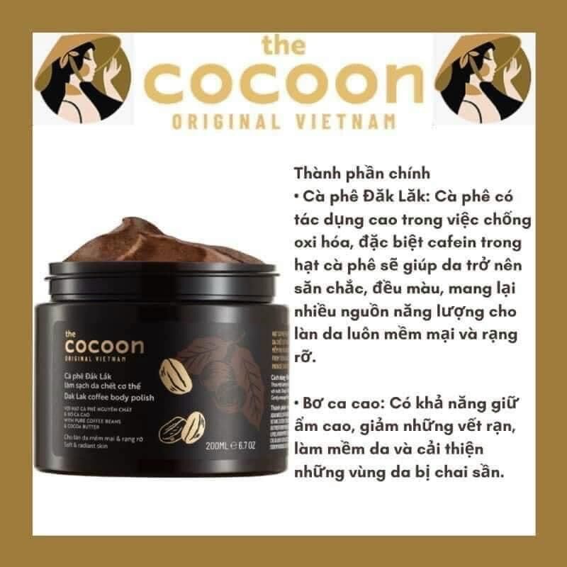 Tẩy tế bào chết cà phê cocon sạch ,mịn ,trắng da