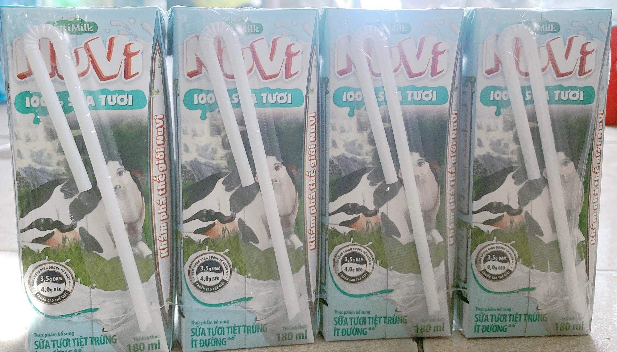 Sữa tươi NUVi ít đường 180ml . Sưu tầm thẻ đổi quà