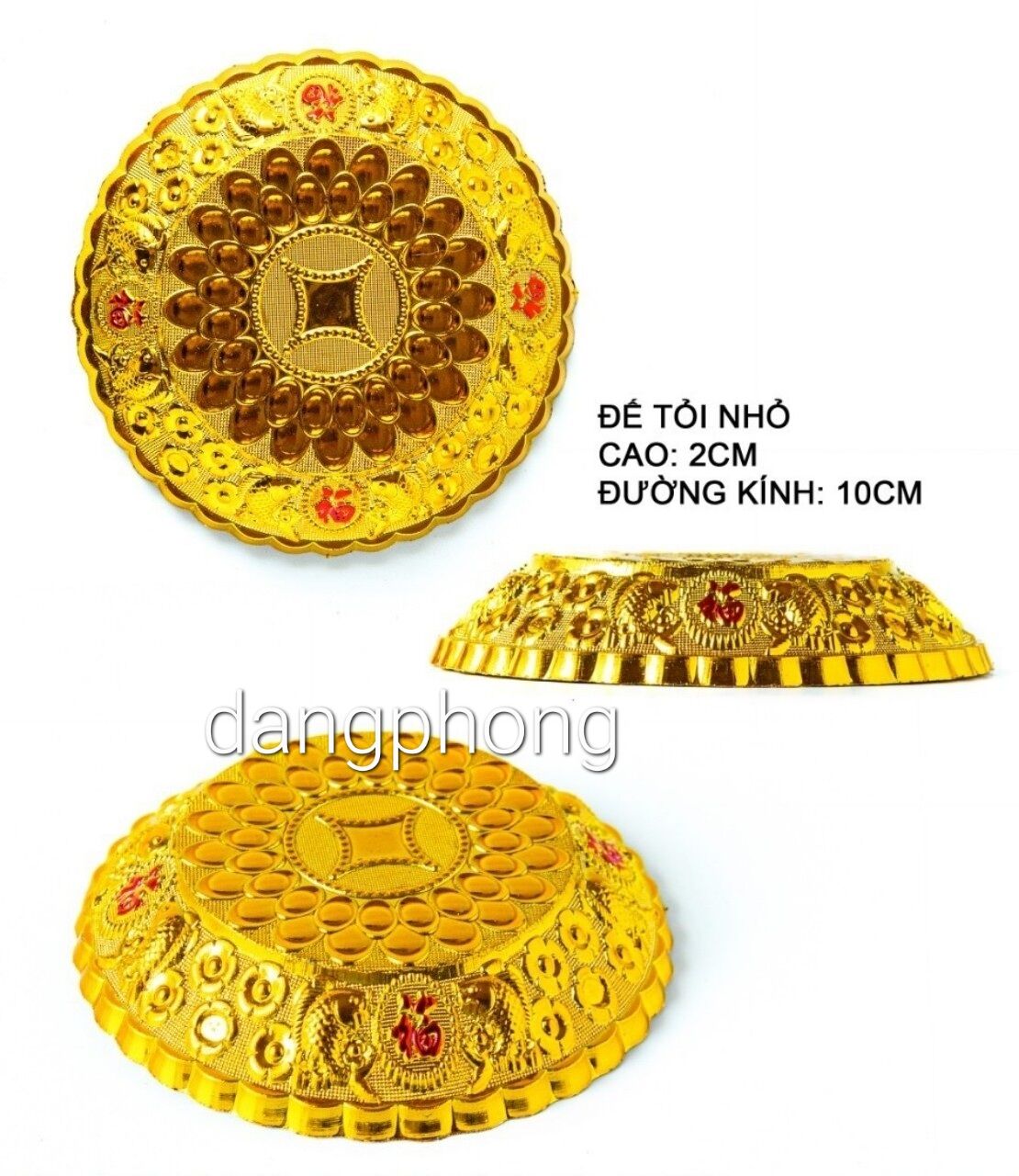 ( set 5 cai)Đế làm tỏi chưng thần tài trang trí tết size 10-12-15 cm