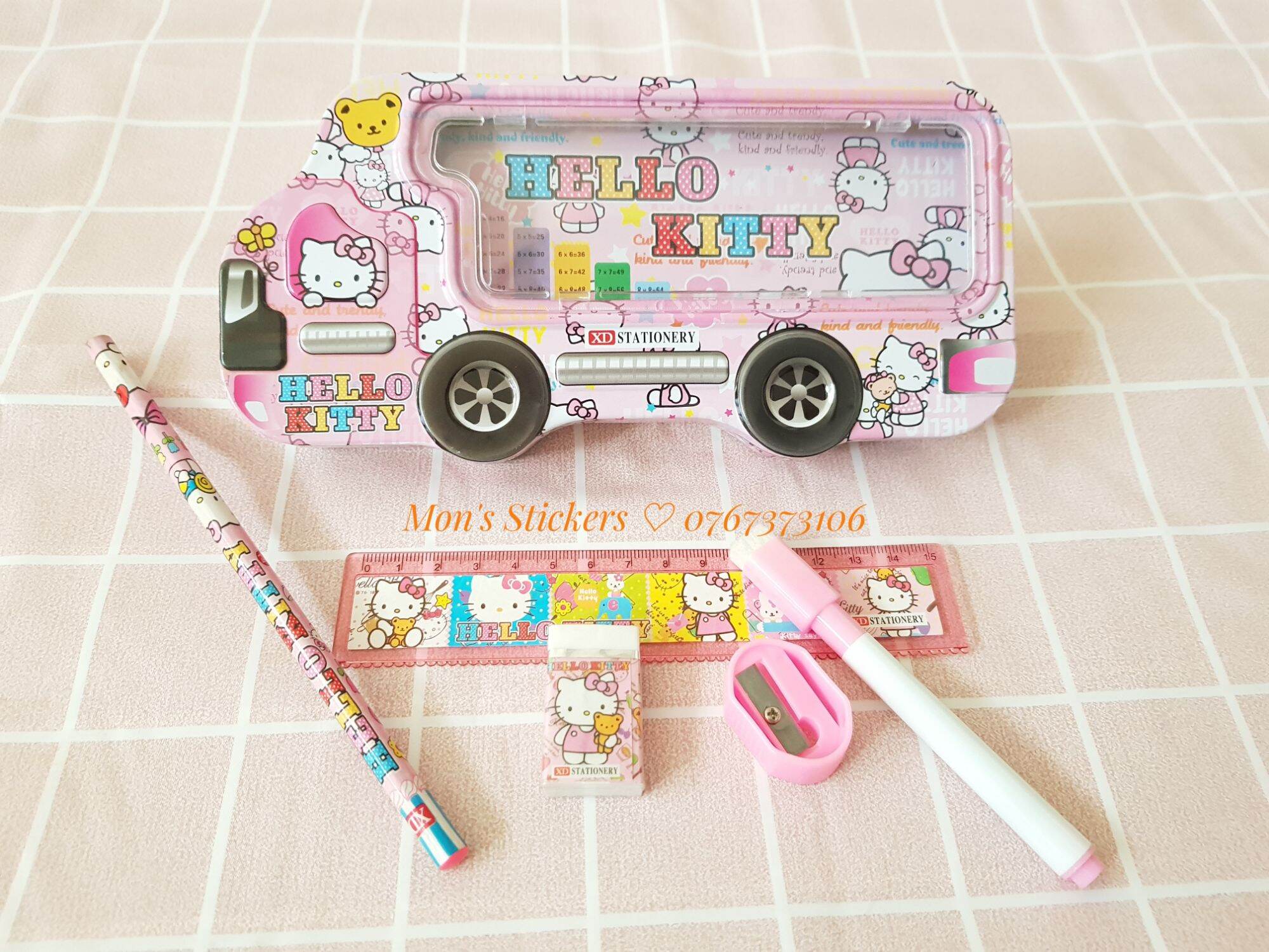 Hộp bút hello kitty kèm dụng cụ học tập