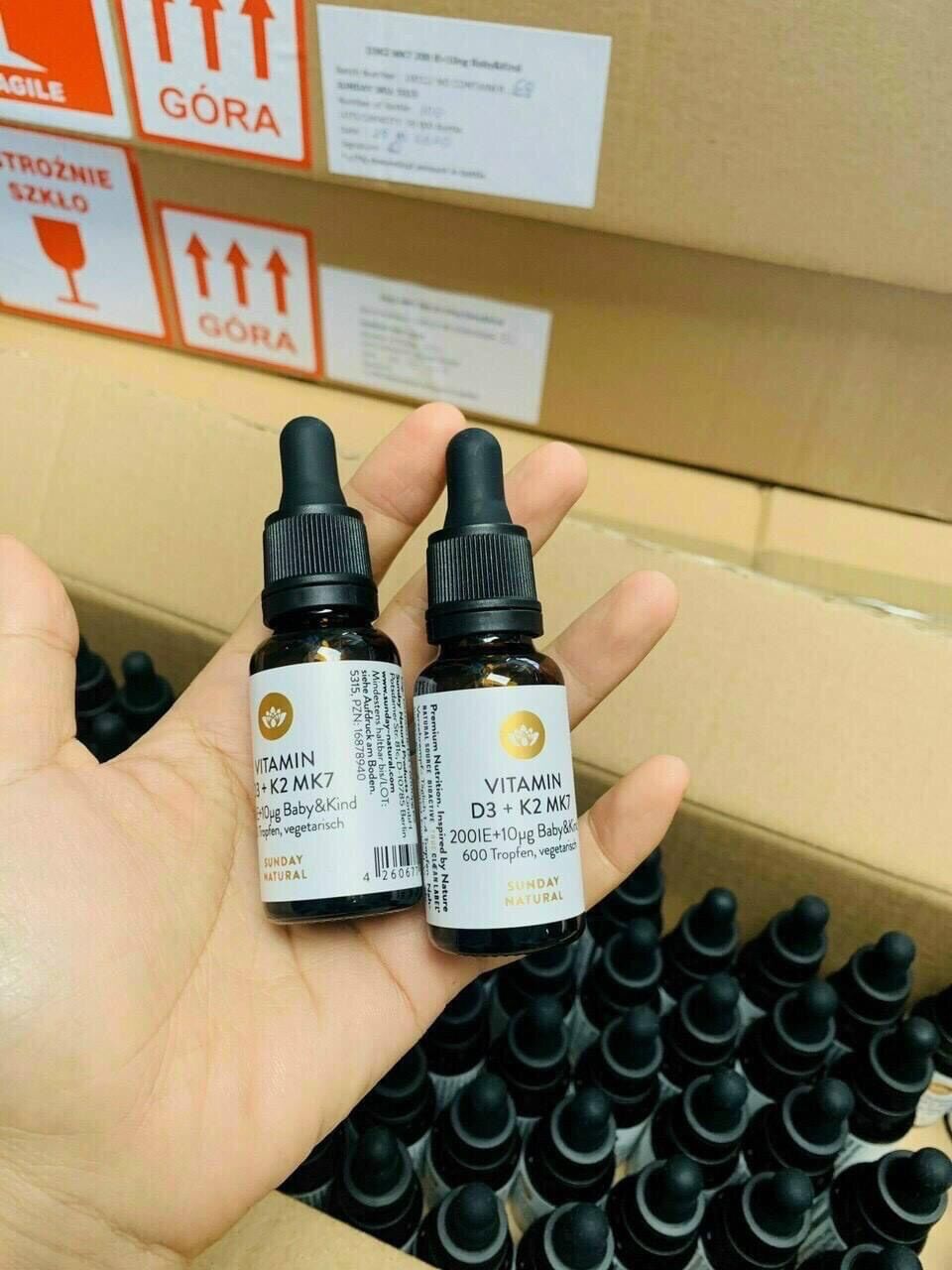 Vitamin D3 K2 MK7 Sunday Natural, Đức 20ml