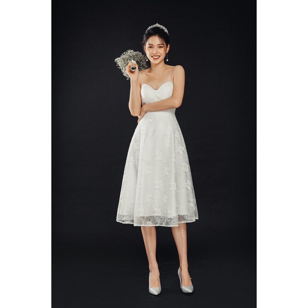 Váy cúp ngực ren trắng size S 20again