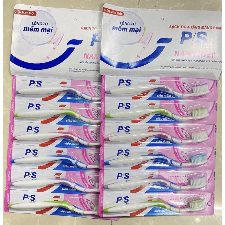 Combo 3 cây Bàn chải đánh răng P/S cao cấp lông mềm