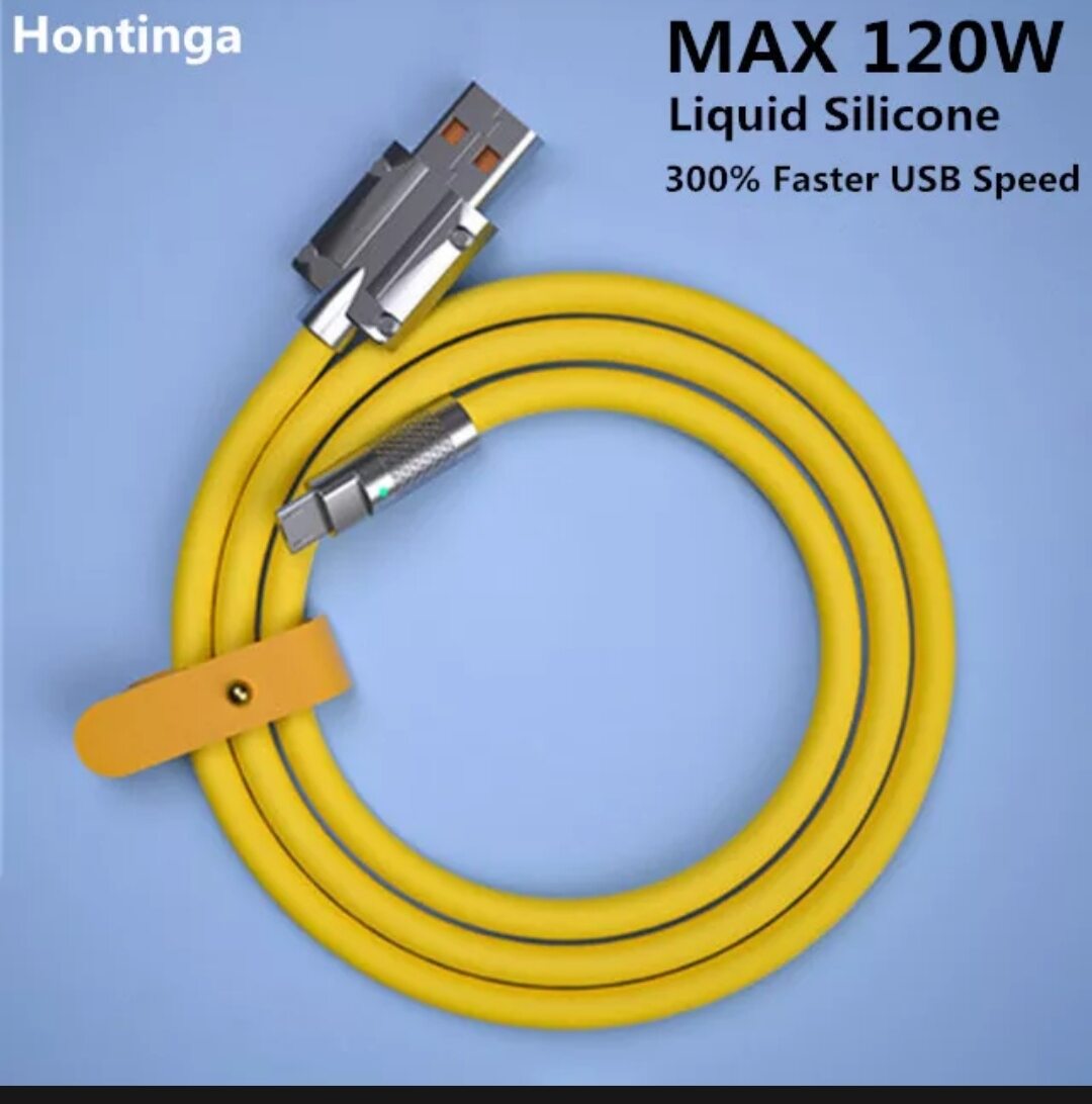 Cáp sạc  siêu nhanh 120w 6A. cáp mập bằng silicon siêu bền