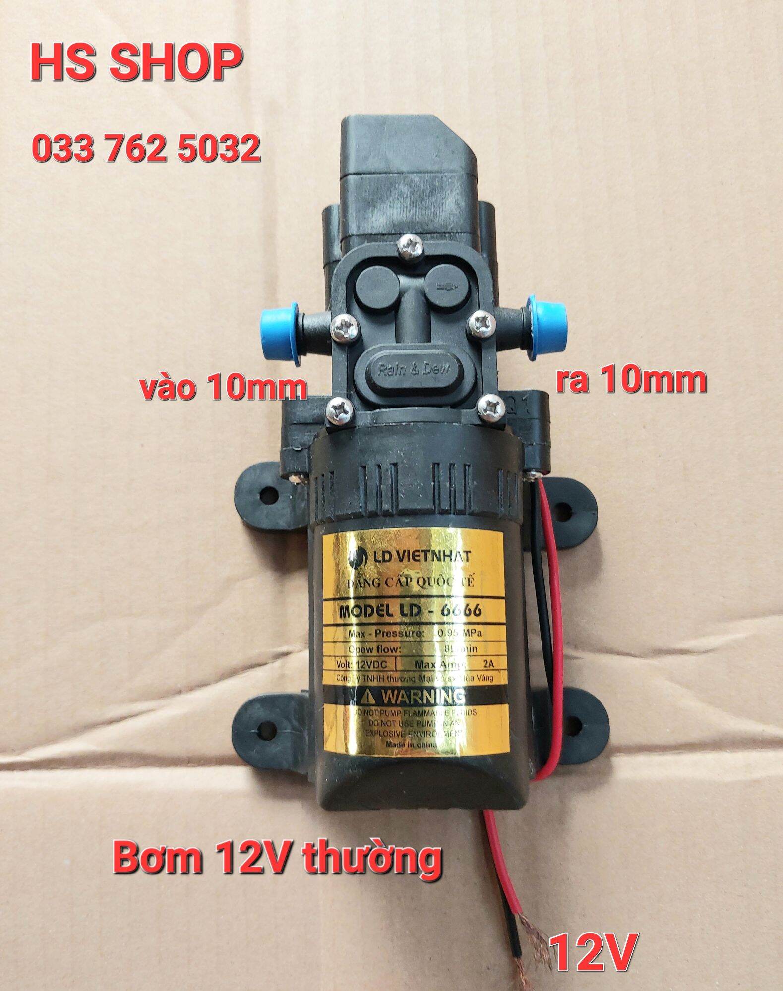 Máy bơm 12V Việt nhật, Bơm Phun Sương - Phun Xịt th.uốc