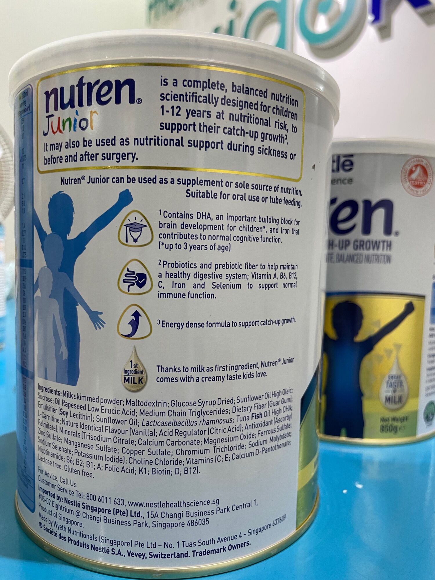 [QUÀ TẶNG KHI MUA TỪ 2 LON] SỮA BỘT NUTREN JUNIOR CỦA NESTLE - LON 850G