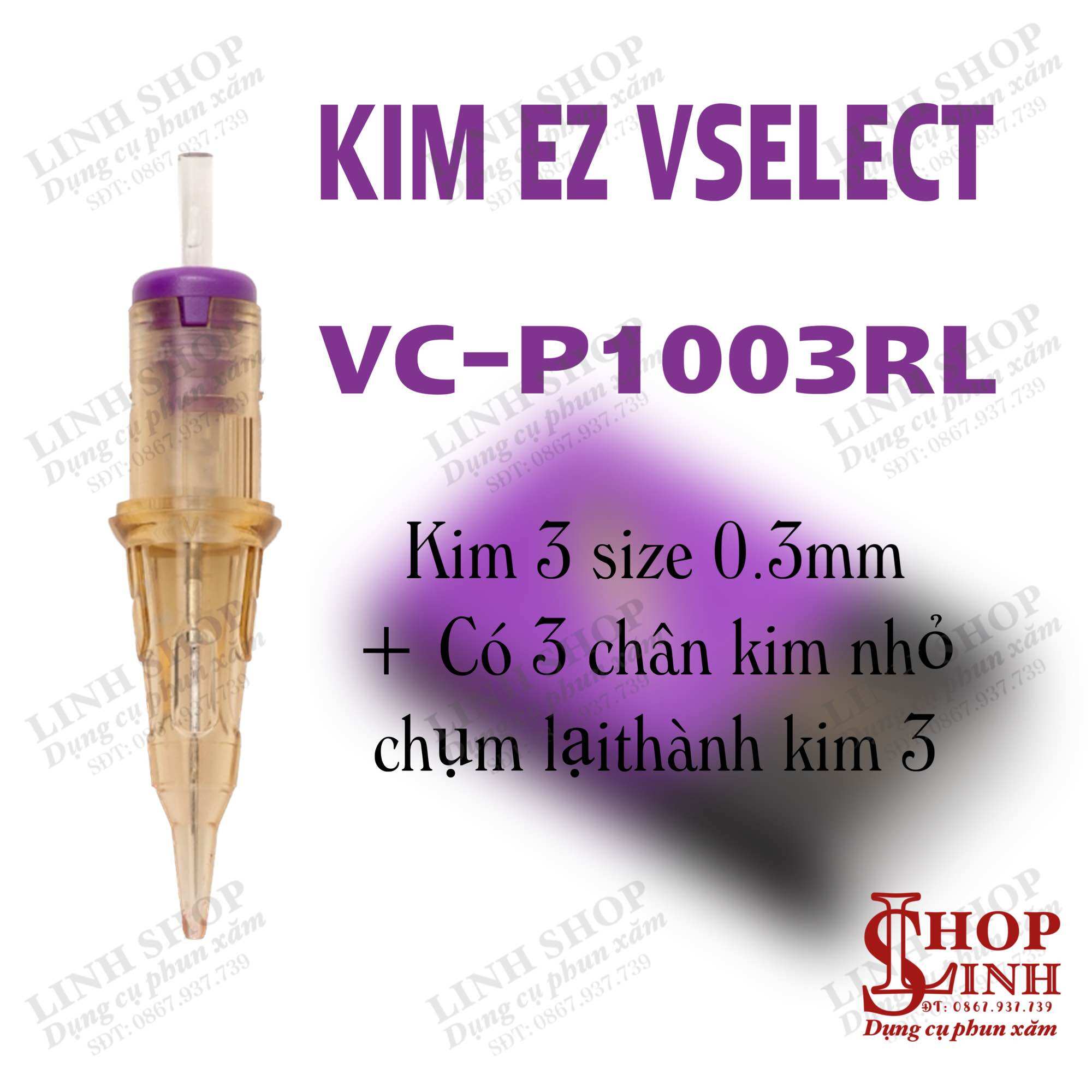 (1cái) Kim Ez VS V Select Kim Đạn Máy Pen Cho Phun Xăm Thẩm Mỹ