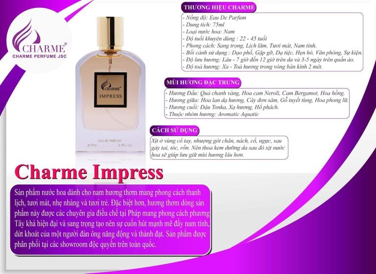 [HCM]Nước hoa nam impress 75ml