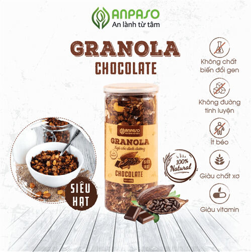Granola Siêu Hạt Vị Chocolate Anpaso 500g