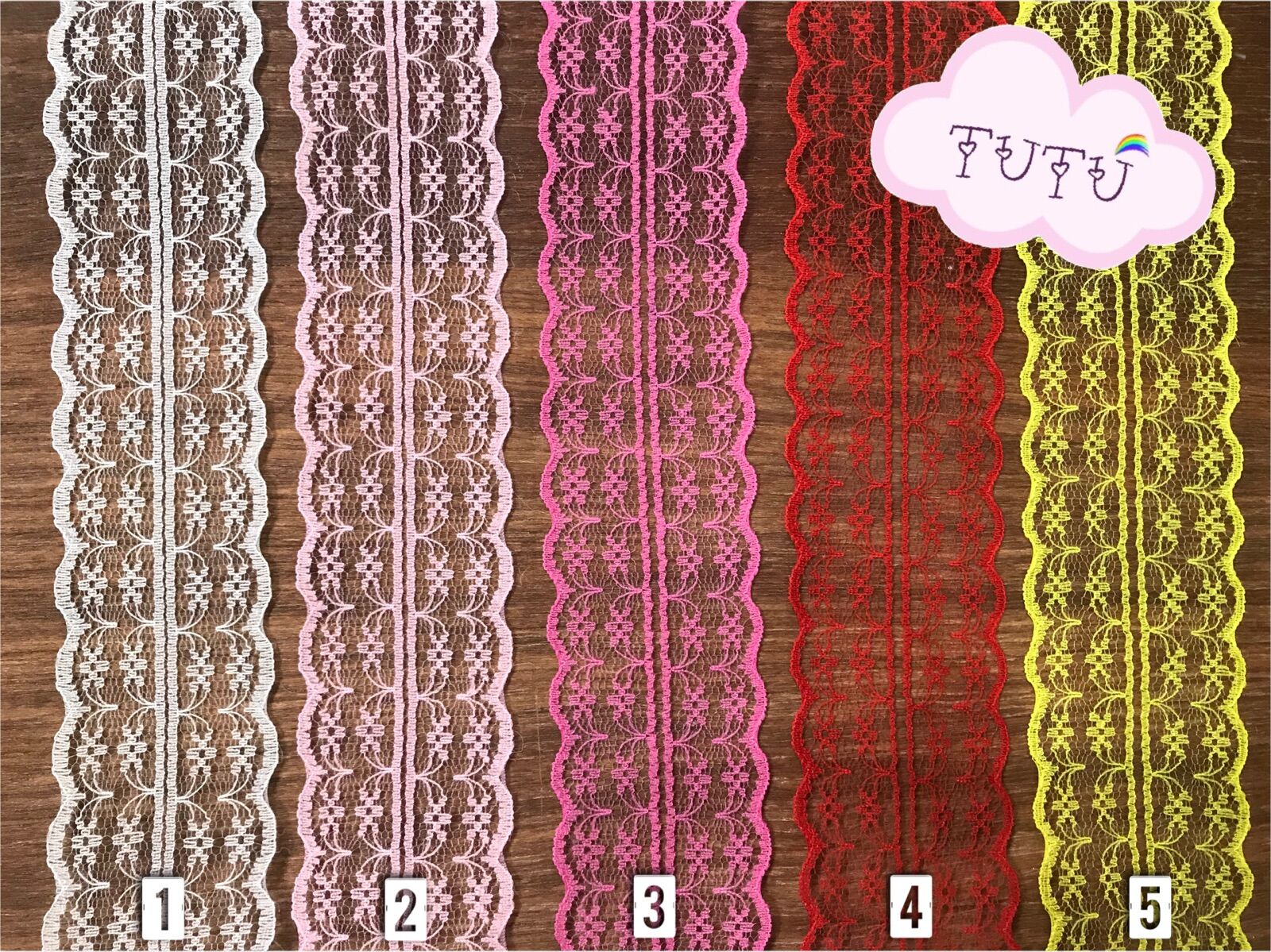 Set 5m ruy băng ren kích thước 4.5cm