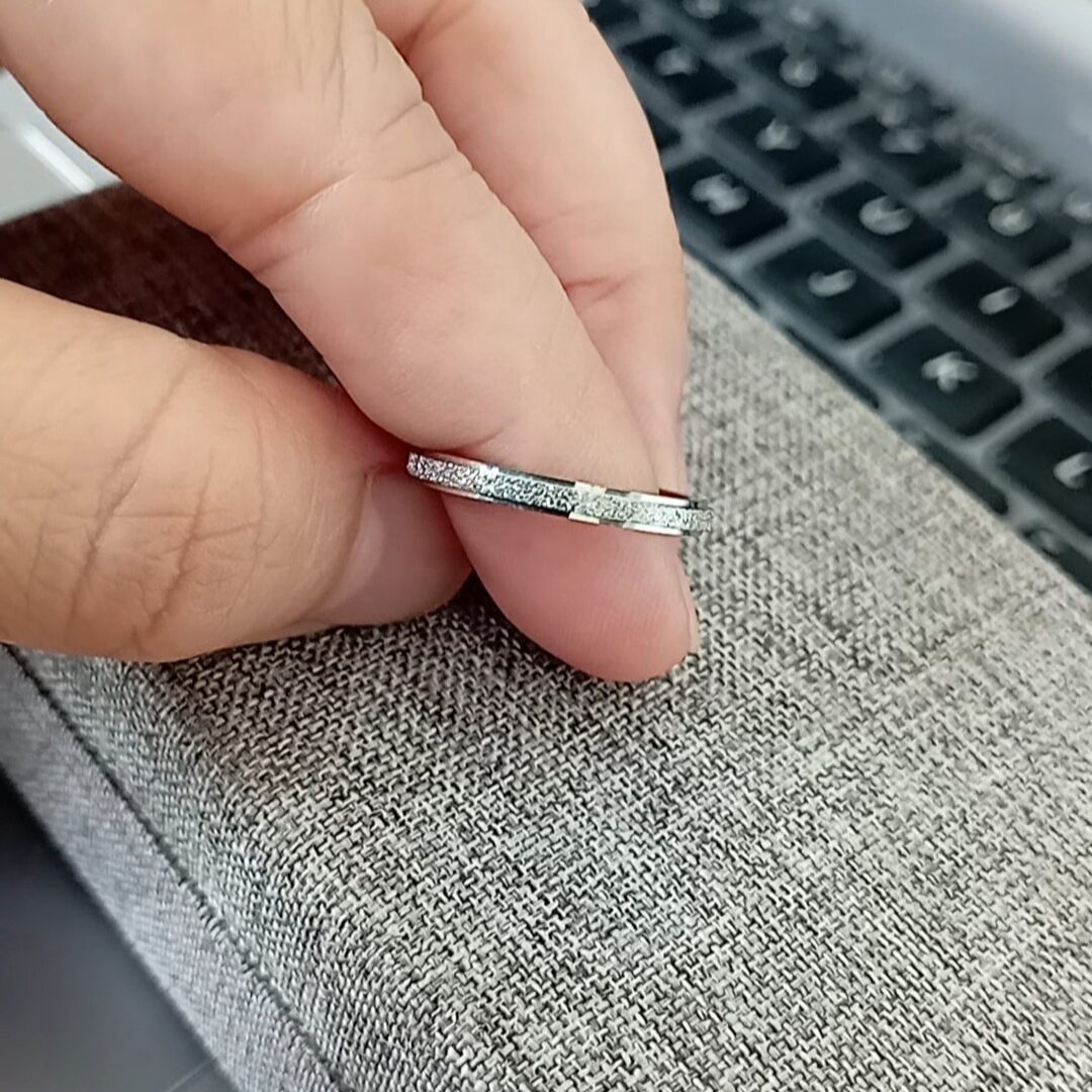 [GIÁ 1 CHIẾC] NHẪN TITAN TRẮNG PHUN CÁT