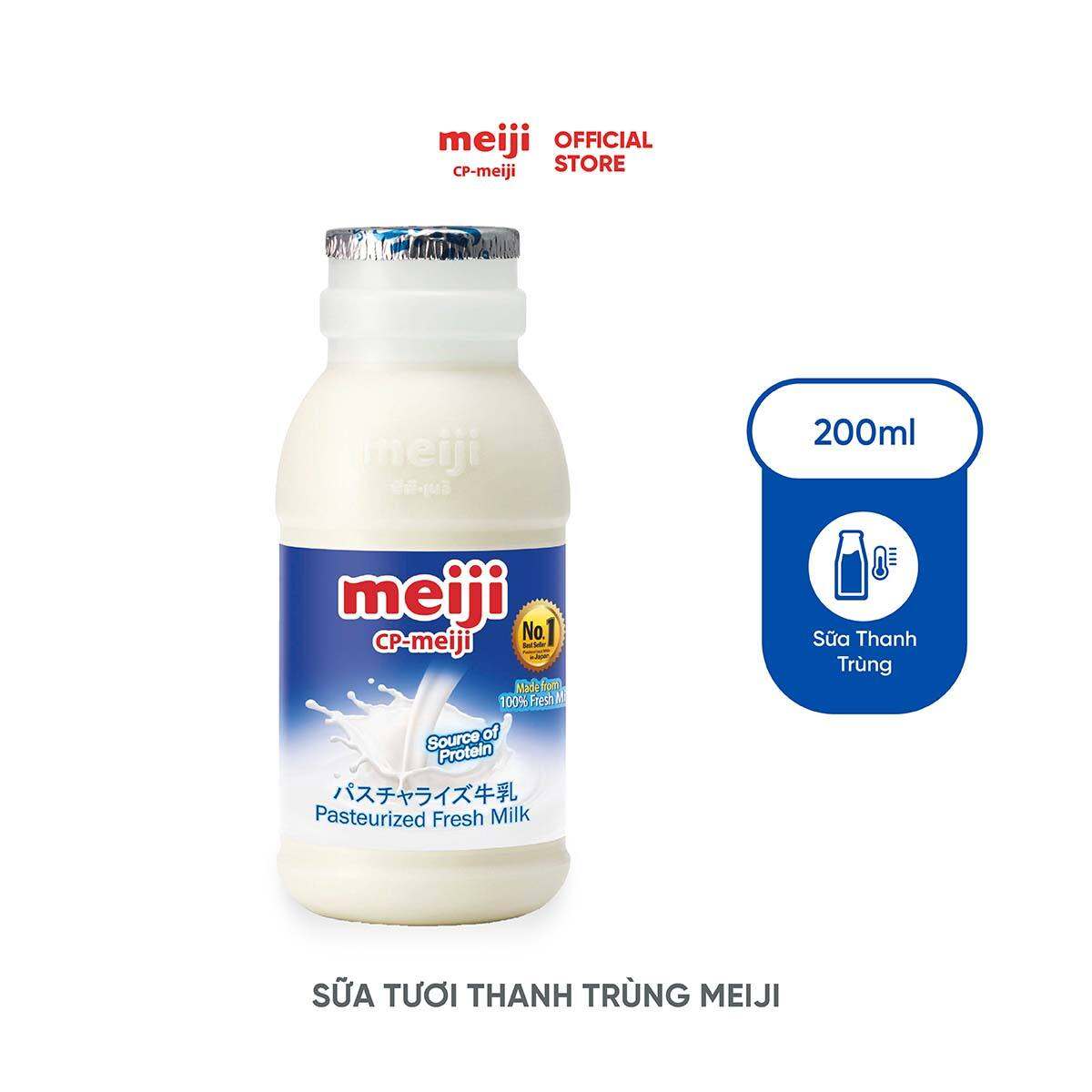 Sữa Tươi Thanh Trùng Meiji Nhật vị nguyên chất 200ml - 1 hộp