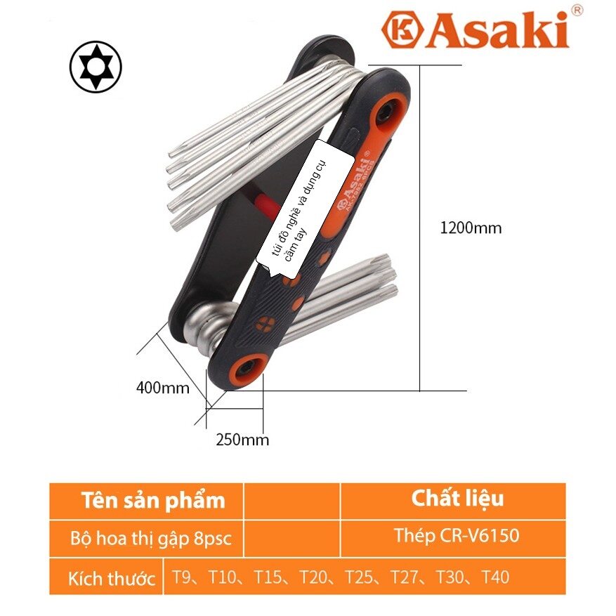 bộ lục giác gấp asaki