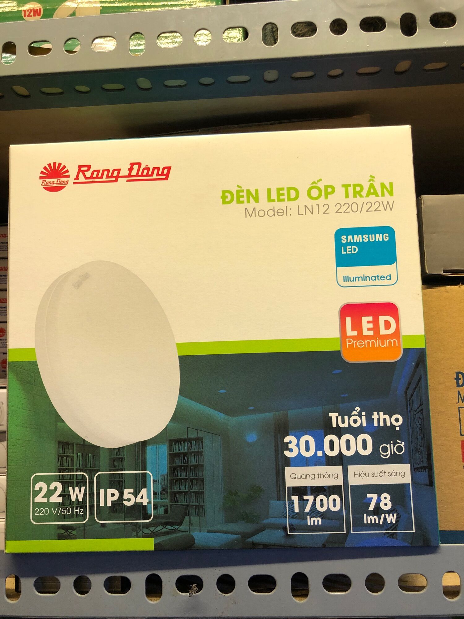 Bóng đèn lED ốp Trần LN12 220/22W Rạng Đông
