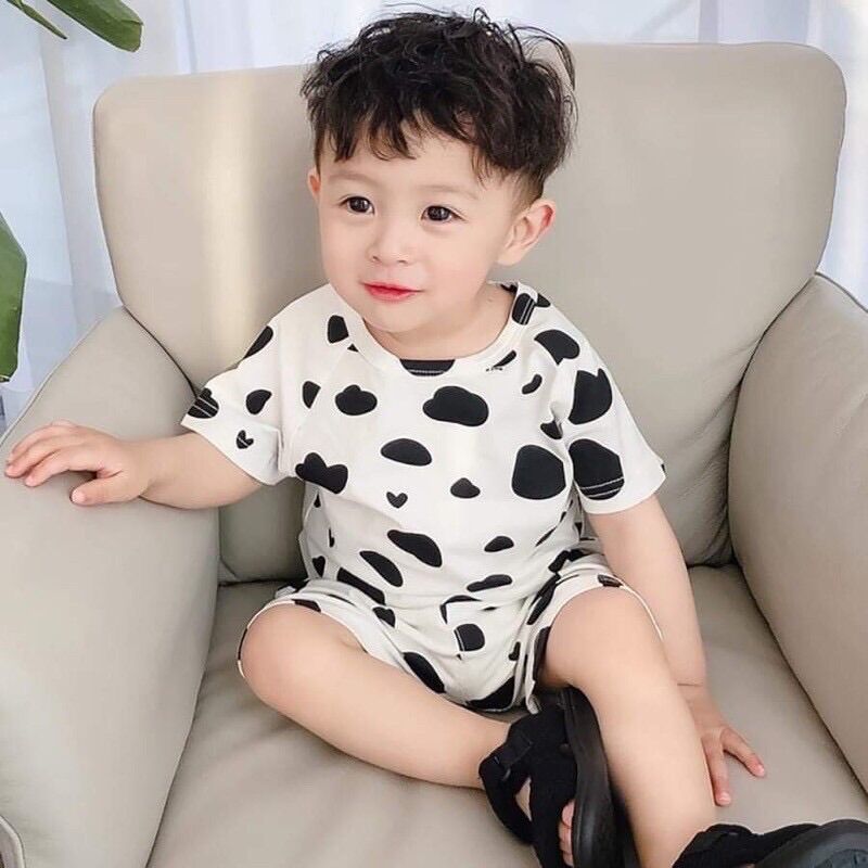 Bộ cộc tay sữa hottrend cho bé trai bé gái