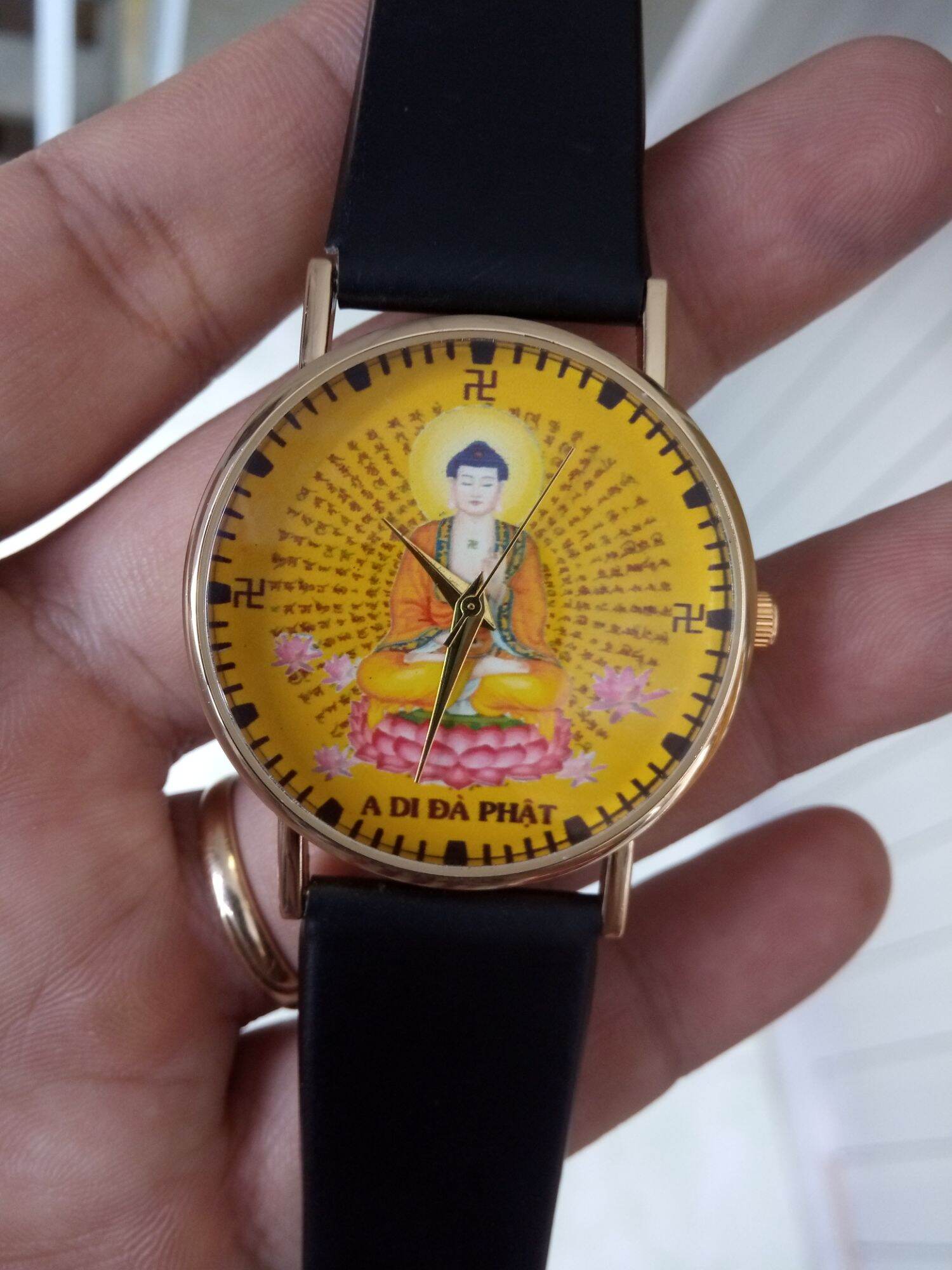 Đồng hồ nam pin phật a di đà size mặt 40mm