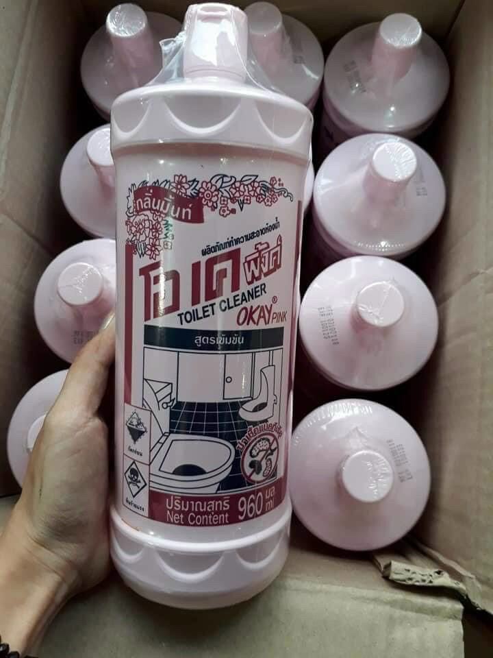 Nước tẩy trắng quần áo Okay Pink Thái Lan 960ml  Hàng chuẩn