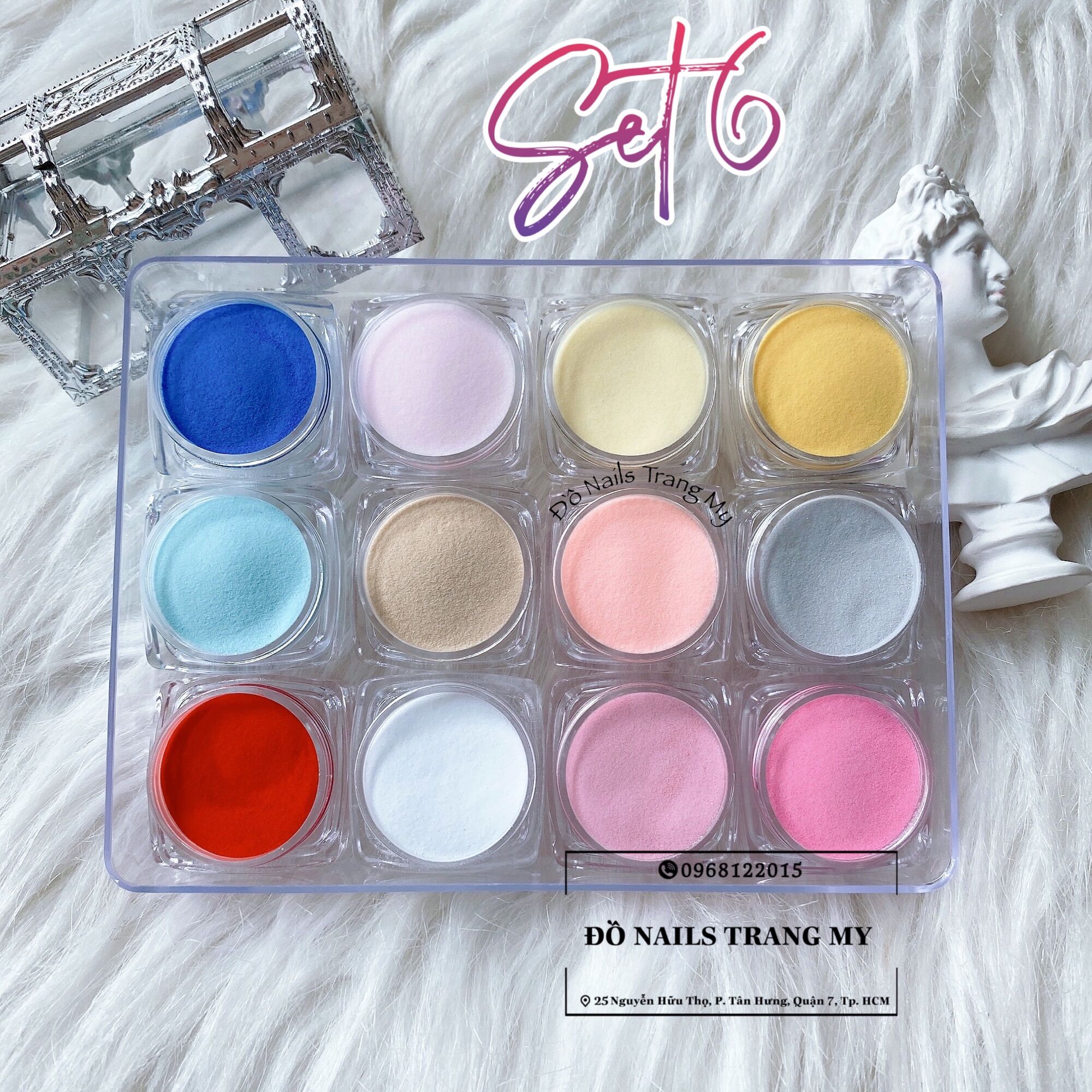 Set bột làm hoa, đắp móng 3in1, set bột dẻo