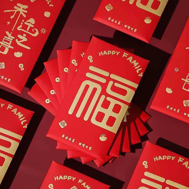 Set 6 bao lì xì đỏ truyền thống