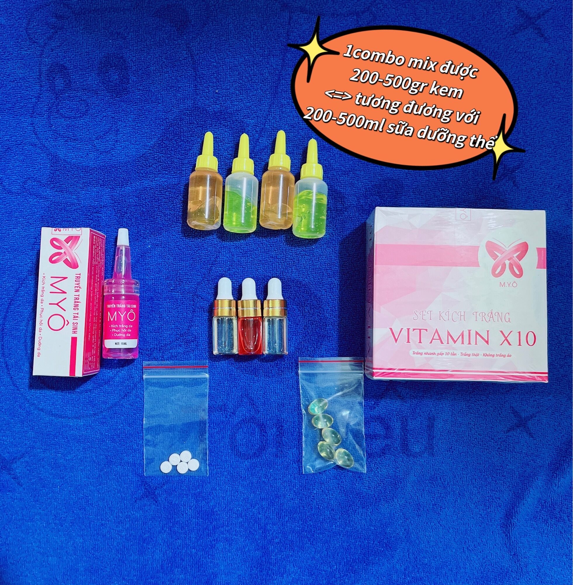 COMBO KÍCH TRẮNG DA ( Set kích trắng + Truyền trắng) giúp da hấp thụ nhanh trắng gấp 8lần