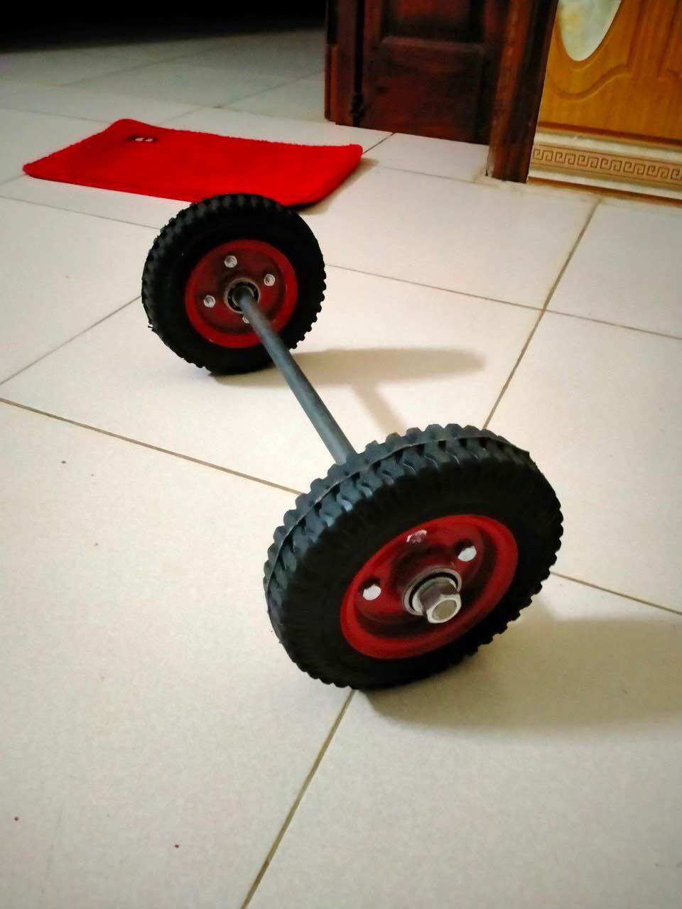Bộ 2 bánh xe 20 cm kèm trục ốc