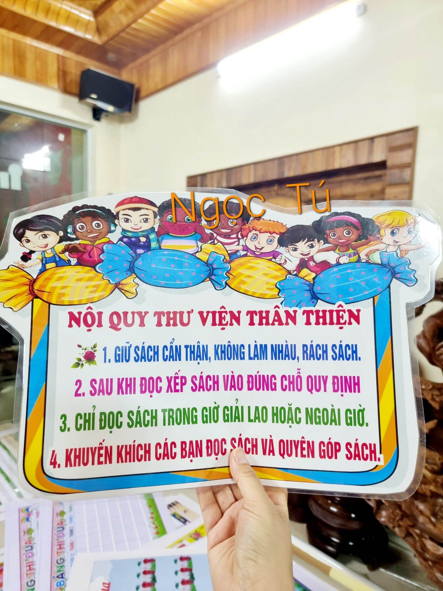 Nội quy Thư viện lớp Khổ A3
