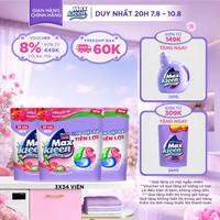 Combo 3 Túi viên giặt xả MaxKleen hương ngày thư thái (34 viên/túi)