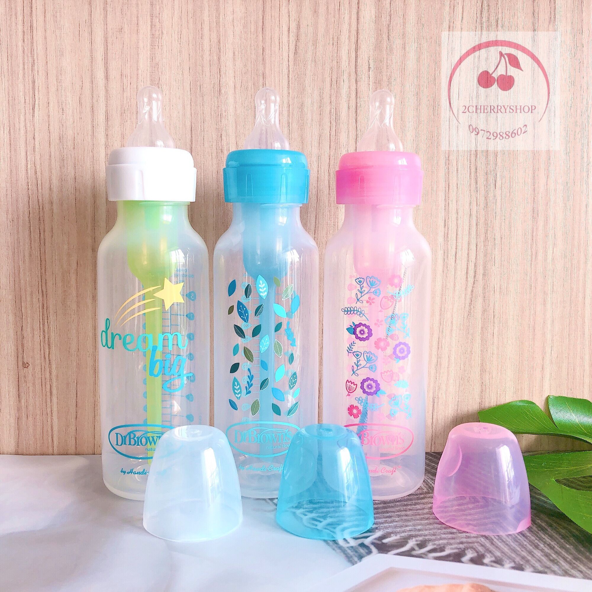 Bình sữa DR Brown’S Hoạ tiết Option plus+ (250ml Mẫu mới)