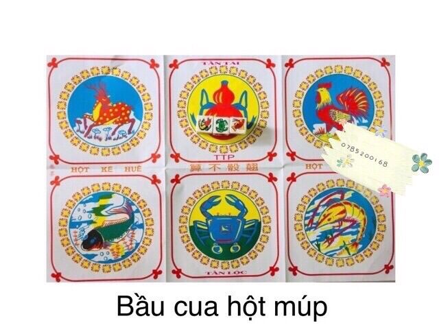 Bầu cua - combo 3 bộ ( đá nhỏ - múp và giấy)