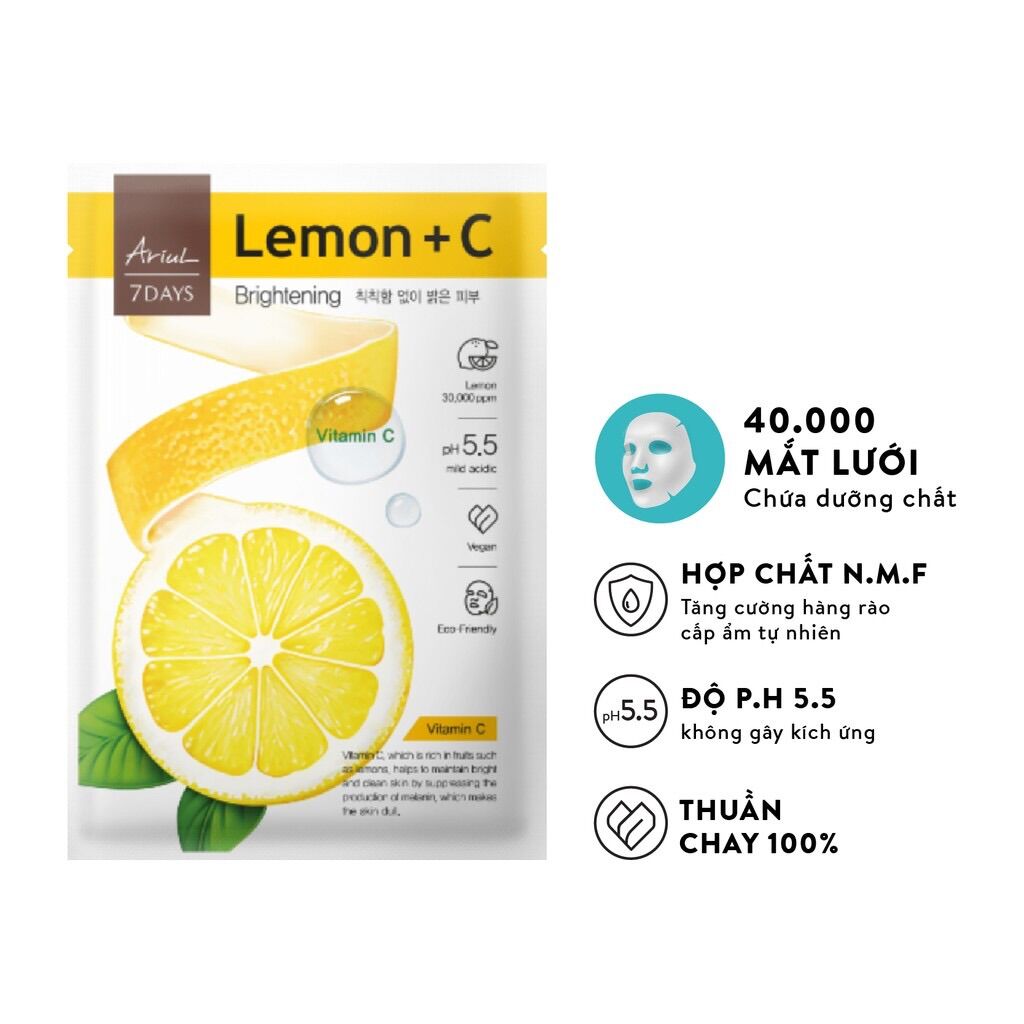 Combo 4 mặt nạ ARIUL 7 DAYS dưỡng sáng da