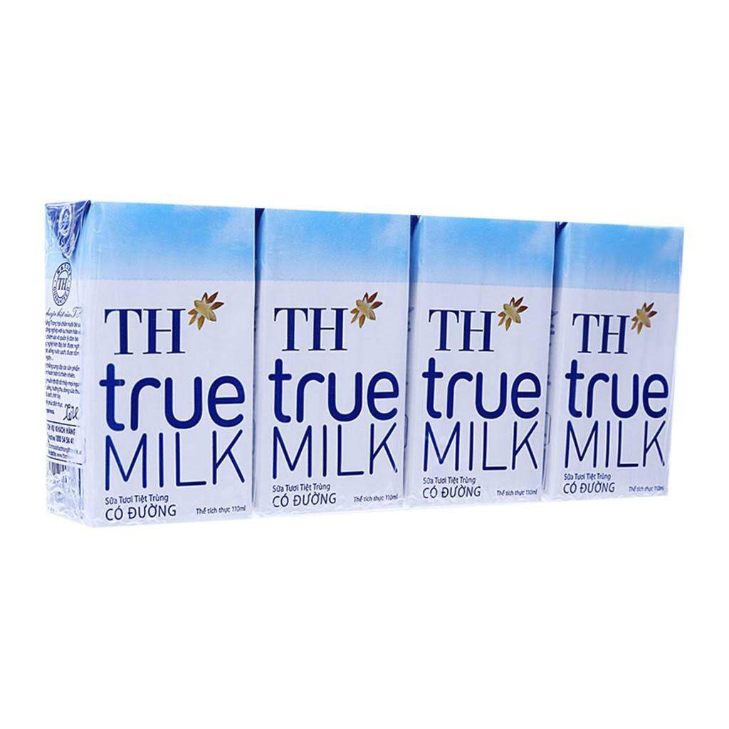 Combo 2 lốc sữa TH True Milk, sữa tươi tiệt trùng nguyên chất, ít đường