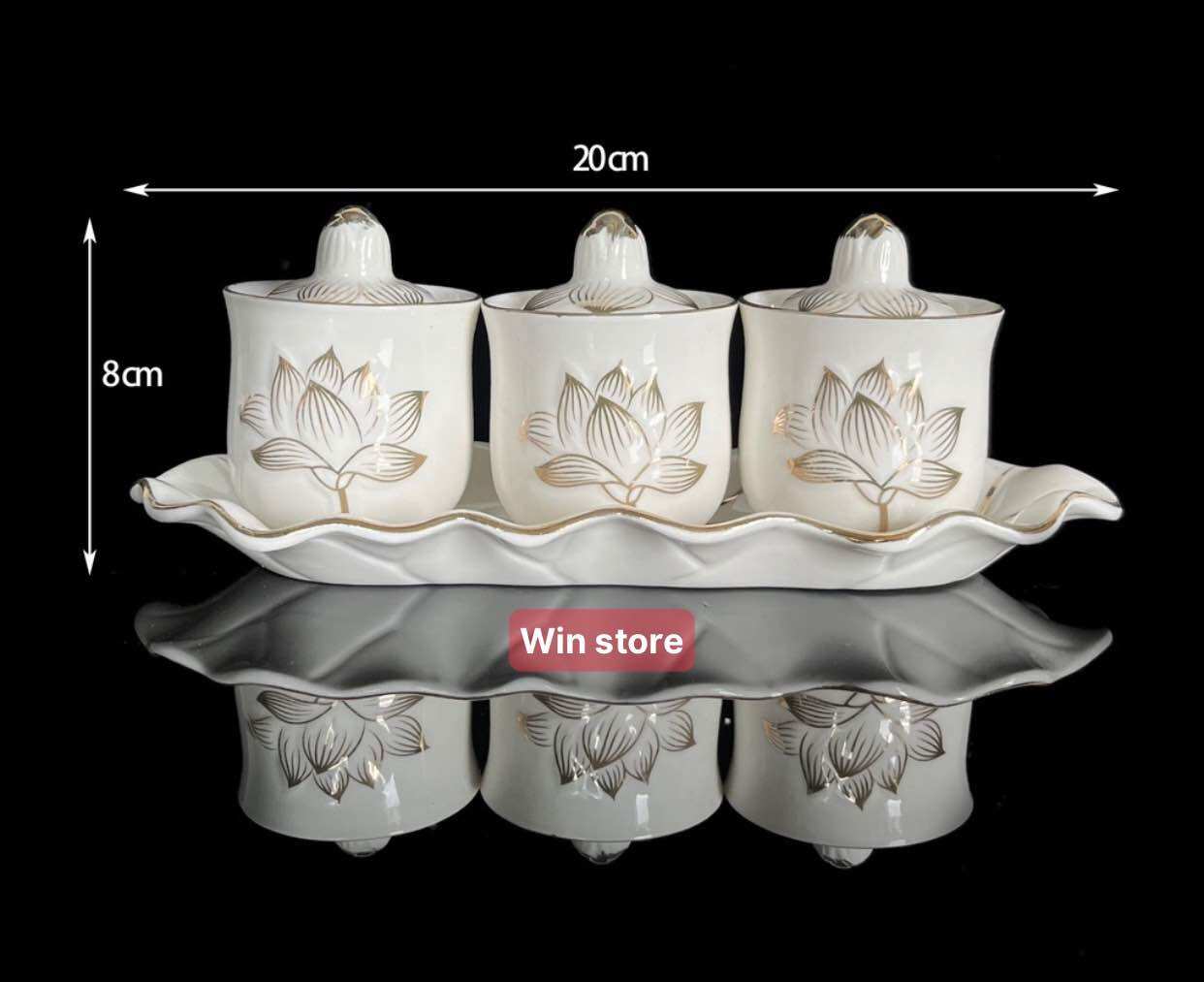Bộ đồ thờ cúng lư hương bát nhang bình hoa đĩ trái cây bộ ánh chung ly đại bi chung nước muỗi gạo bạch ngọc