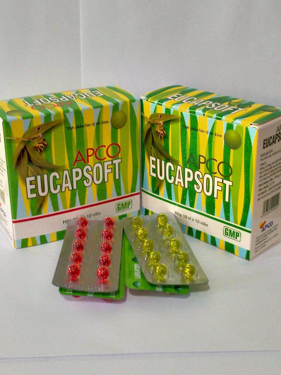 Viên Eucapsoft - Apco Hộp 100 Viên Giúp Giảm Ho Long Đờm Giảm Đau Rát Họng.