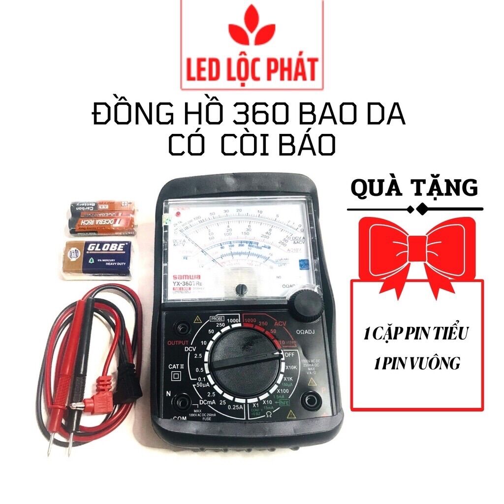 Đồng hồ đo điện vạn năng 360TR bao da tốt, đồng hồ đo kim
