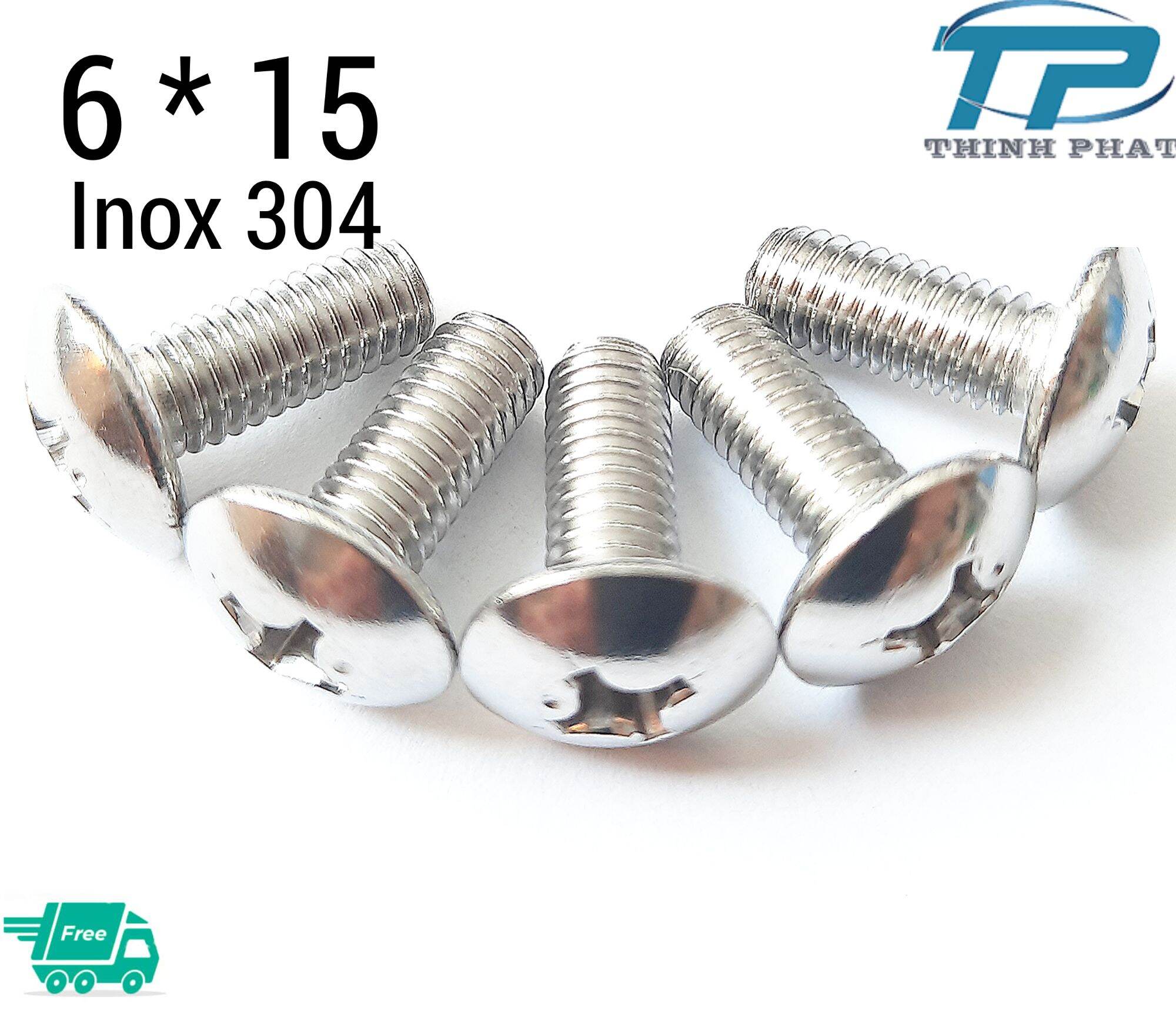30 con vít inox 304 nguyên chất M6 * 15 [ đầu dù ren mịn ] chọn mua 30, 50 , hoặc 100 con sẽ rẻ hơn